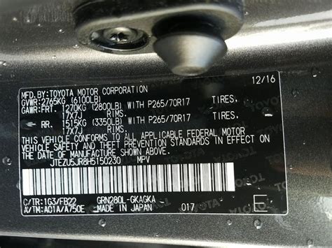 Corolla Vin Number Breakdown.